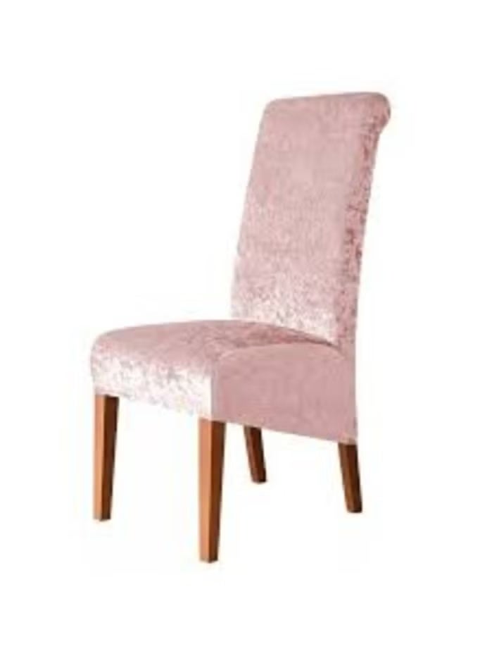 Velvet Dining Cair Cover (6 Pieces)cashmere - Image 1